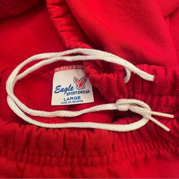 Vintage Eagle Sportswear Red Joggers Sweatpants Mens Size Large USA - Picture 2 of 4